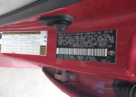 2013 Toyota Prius Two из США, поврежденный, VIN JTDKN3DU2D0347814